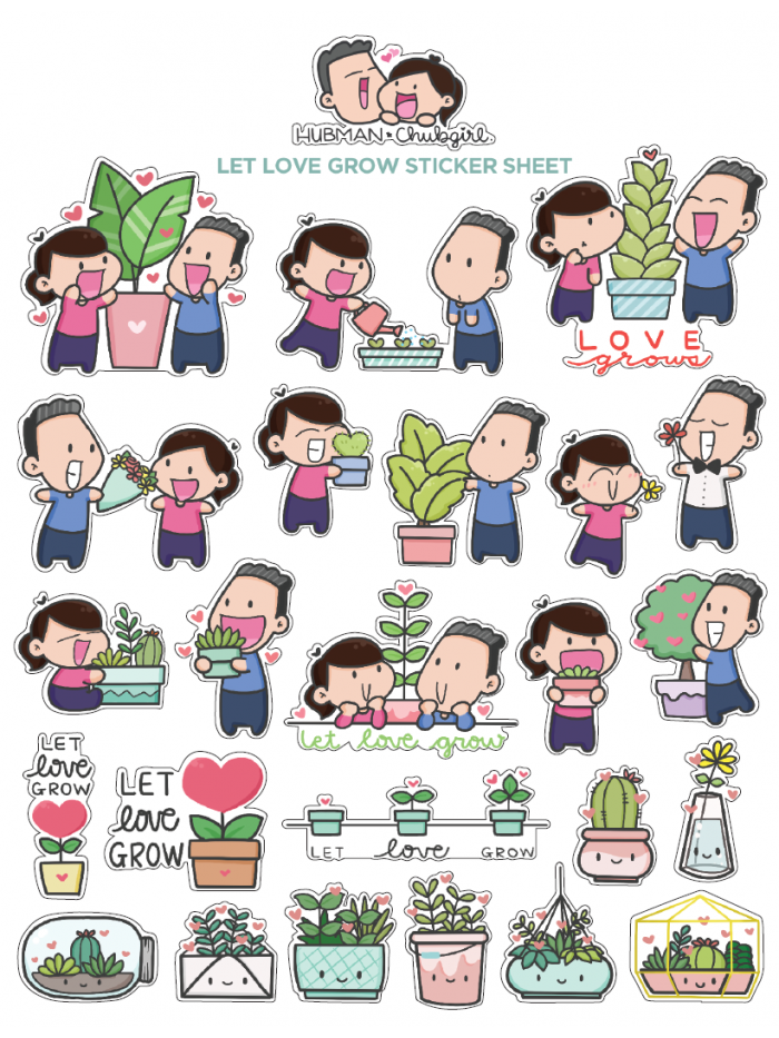 Let Love Grow - Stickers