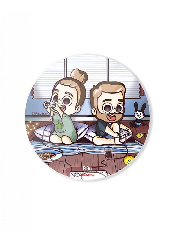 Pibu Gamer Couple - Coaster